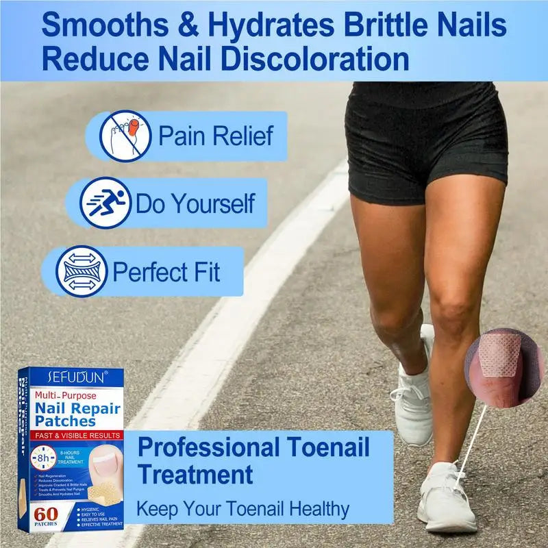 Toenail Repair Patches – 60pcs | Strong Anti-Fungal Nail Treatment for Healthy, Clean Feet - Novlux